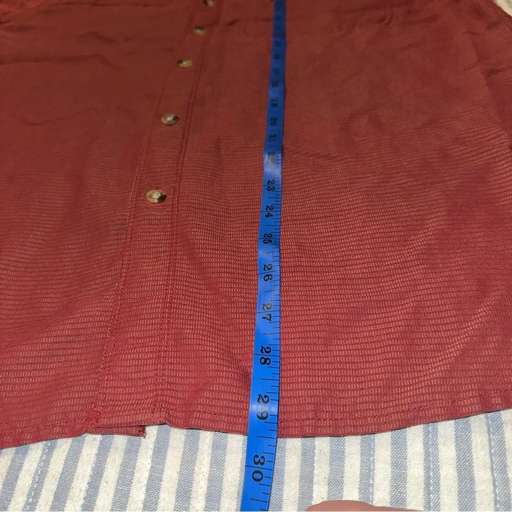 The North Face Mens Sz M Red Modal Blend Short Sleeve Button Down Shirt‎
